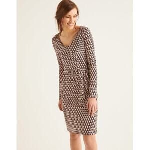 Boden Romilly Black Pink Heart Print Jersey Dress Size 10L